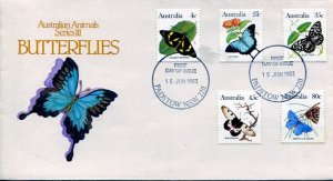 AUSTRALIA: SERIES III BUTTERFLIES FIRST DAY COVER (ISSUE DATE JUNE 15, 1983)