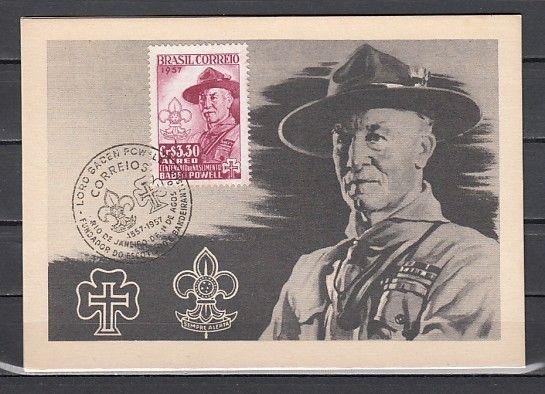 Brazil, Scott cat. C87. Baden Powell of Scouting on a Max. Card. ^