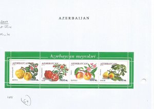 AZERBAIJAN - 2000 - Fruits - Perf 4v Sheet - Mint Lightly Hinged