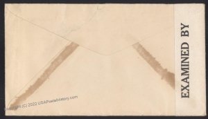 Hawaii USA 1942 LANIKAI DPO WWII Censor Territorial Airmail DC10 20c Cove 109156