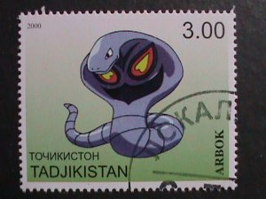 ​TAJIKISTAN -2000 LOVELY FAMPOUS POKEMON CTO FANCY POSTAL CANCEL VERY FINE