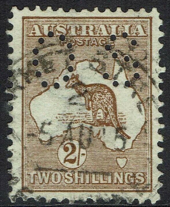 AUSTRALIA 1914 KANGAROO OS 2/- 1ST WMK USED 