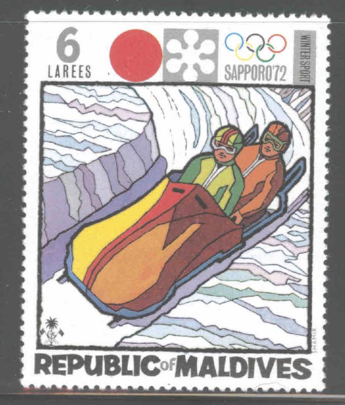 Maldive Islands Scott 396 MNH** 1972 winter Olympic stamp