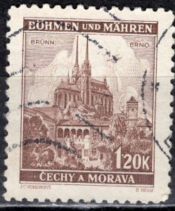 Czechoslovakia - Bohemia & Moravia; 1940: Sc. # 42: Used Single Stamp