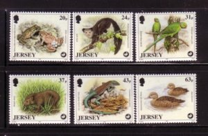 Jersey Sc 806-11 1997 Wildlife Trust stamp set mint NH