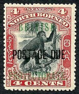 North Borneo SGD40b 4c Perf 14.5-15 Post Due M/M (hinge remainder) Cat 12 Pounds