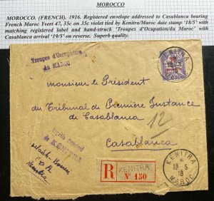 1916 Kenitra French Morocco Occupation Troops Cover To Tribunal Casablanca