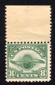 C4 Biplane 1923 8¢  Air Mail Stamp Top Margin Tab MNH 1923 