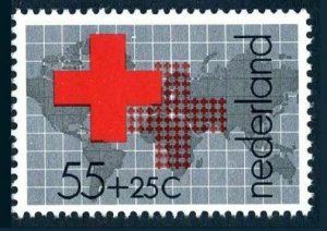 Netherlands B547 two stamps,MNH.Michel 1125. Red Cross 1978.World map.