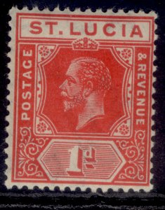ST. LUCIA GV SG79a, 1d scarlet, LH MINT.