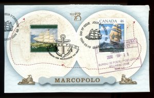 ? Marco Polo Australia & Canada  Souvenir Sheet used Canada 