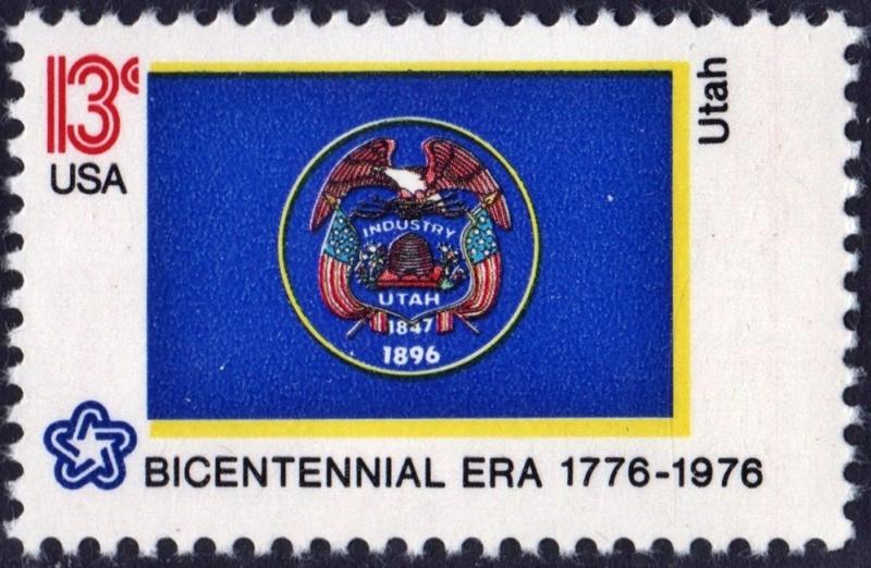 SC#1677 13¢ Bicentennial State Flags: Utah Single (1976) MNH