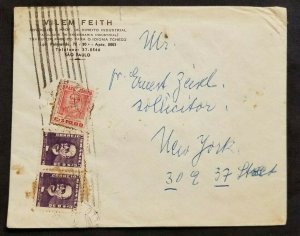 Vintage Advertising Cover Sao Paulo Brazil to New York NY