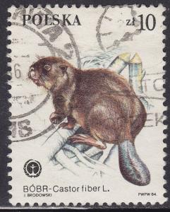 Poland 2653 Protected Animals, Castor Fiber 10.00zł 1984