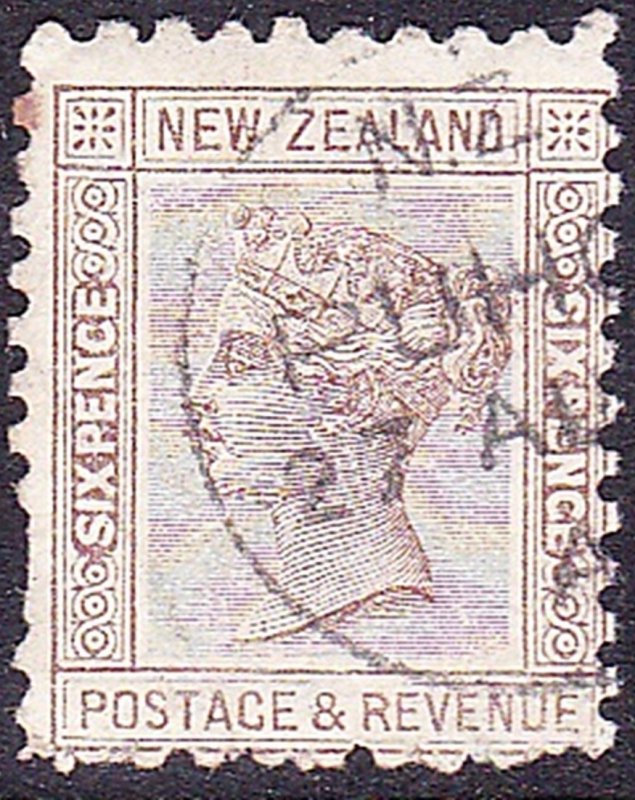 NEW ZEALAND 1882 QV 6d Brown Perf 12 x 12.5 SG216a Used