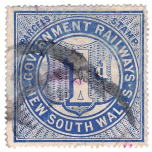 (I.B) Australia - NSW Railways : Parcel Stamp 1d (1914)