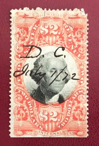 US scott R145 $2 US Internal Revenue stamp used