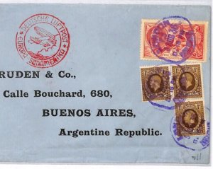 GB KGV 5s SEAHORSE Cover ARGENTINA German AIR MAIL 1936 High Value 8s Rate MJ40