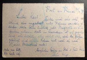 1899 Haiti Paqueboat Netherland Indies Reply Card Cover To Altona Germany