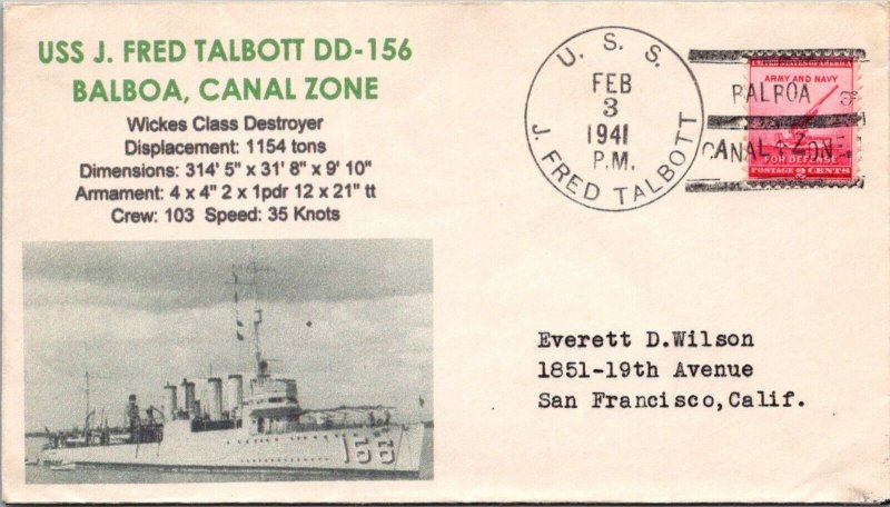 USS J Fred Talbot 1941 - Balboa, Canal Zone - F72607