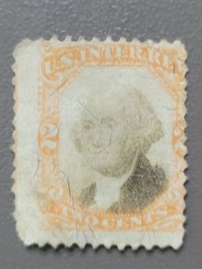 US 1871 2c Scott # R135a revenue stamp  orange  & black
