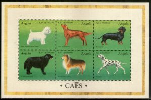 Angola 1998 Breeds of Dog Pet Animal Sc 1024 Sheetlet MNH # 7790