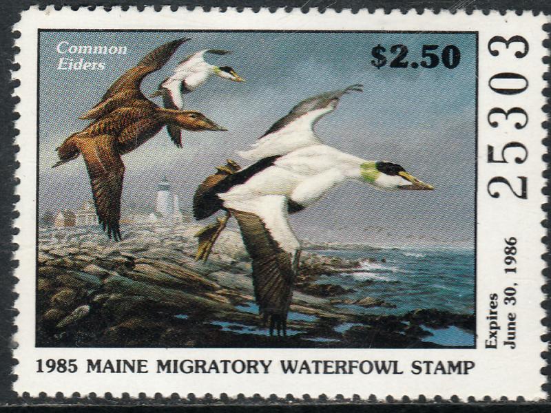U.S.-MAINE 2, STATE DUCK HUNTING PERMIT STAMP. MINT, NH. VF