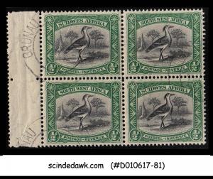 SOUTH WEST AFRICA - 1931 1/2d Kori Bustard SG#74 - Blk of 4 - USED