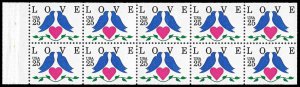 PCBstamps  US #2441a Bk Pane $2.50(10x25c)Love Birds, MNH, (7)