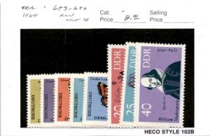 Germany - DDR, Postage Stamp, #683-690 Mint NH, 1964 Butterfly, Shakespeare (AB)
