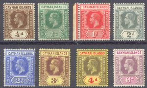 Cayman Islands Sc# 32-39 MH 1912-1920 1/2p-6p King George V