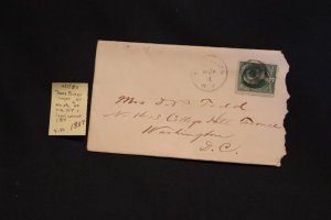 US 184 on cover Toms River NJ (target) to Wash. DC (carrier BS) (#1807)