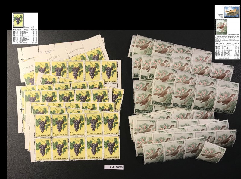 Liquidation:  San Marino 831 total stamps ~ Lot 96