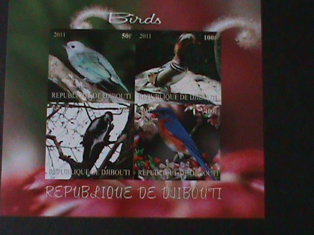 ​DJIBOUTI-2011 COLORFUL BEAUTIFUL LOVELY BIRDS IMPERF-MNH S/S-VERY FINE