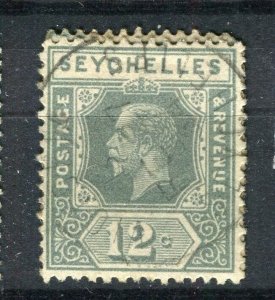 SEYCHELLES; 1917 early GV issue fine used Shade of 12c. value