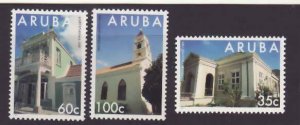 Aruba-Sc#113-15- id5-unused NH set-Architectural landmarks-1995-