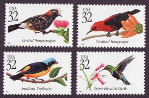 3222-25 Tropical Birds mint singles set