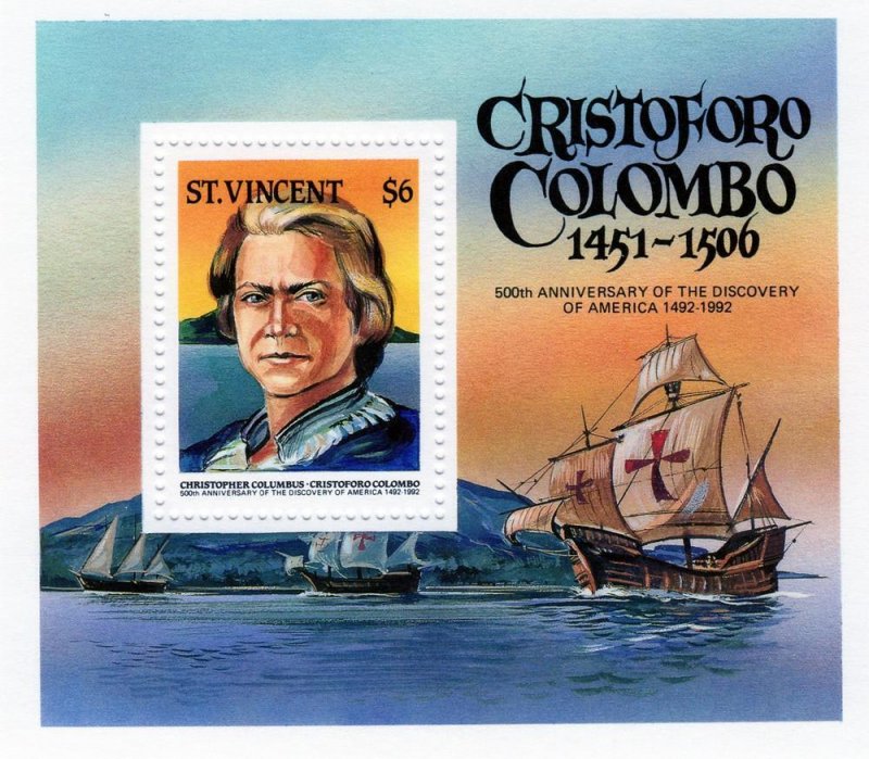 St. Vincent 1986 Sc#939 Christopher Columbus Ships Souvenir Sheet MNH