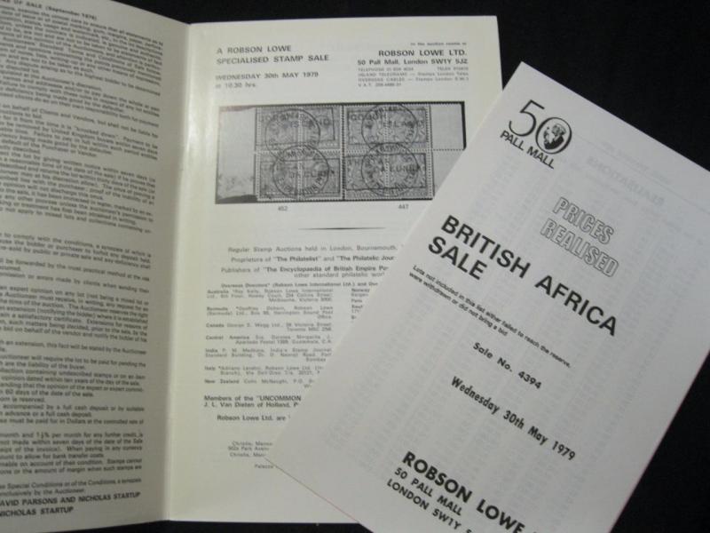 ROBSON LOWE AUCTION CATALOGUE 1979 BRITISH AFRICA