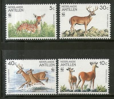 Netherlands Antilles 1992 WWF White-tailed Deer Wildlife Sc 666-69 MNH #123