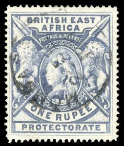 British East Africa 1897 QV 1r grey-blue very fine used. SG 92. Sc 102.