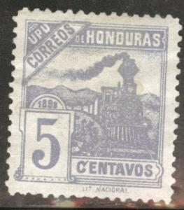 Honduras  Scott 105 MH* 1898 Railroad train stamp