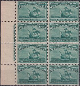 #232 Mint NH, F-VF, Block of 8 with imprint (CV $900+) (CV $97.5 - ID38940) -...