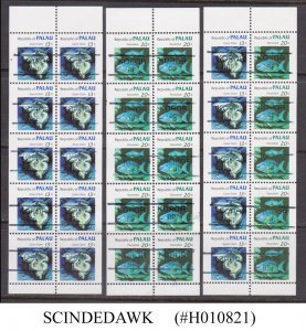 PALAU - 1983-84 FISH - 3-BOOKLET PANES - CANCELLED