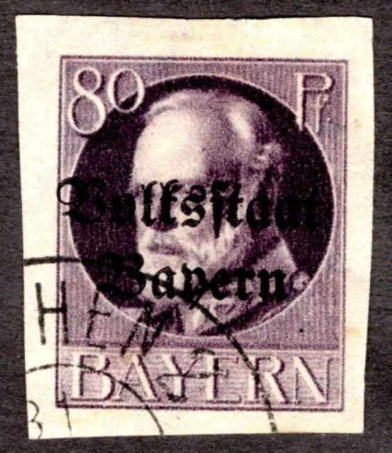 1920, Germany Bavaria 80pf, Used, Sc 169