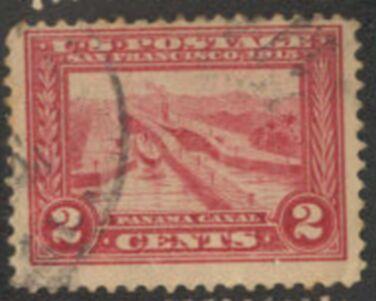 US Stamp #398 Panama Canal Locks- Panama-Pacific Expo. Issue