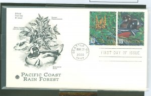 US 3378a-j Pacific Coast Rain Forest Postal Society 1st day cachets all 5 are unaddressed.