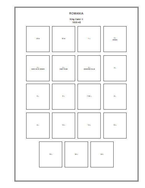 PRINTED ROMANIA [CLASS.] 1858-1942 STAMP ALBUM PAGES (76 pages)