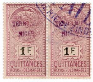 (I.B) France Colonial Revenue : Niger Duty 1Fr (Quittances)