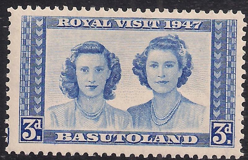 Basutoland 1947 KGV1 3d Blue Royal Visit MM SG 34 ( L1320 )